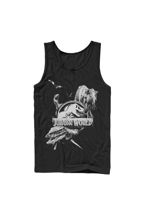 Men's Jurassic World: Fallen Kingdom Logo Attack Tank Top Black X Large