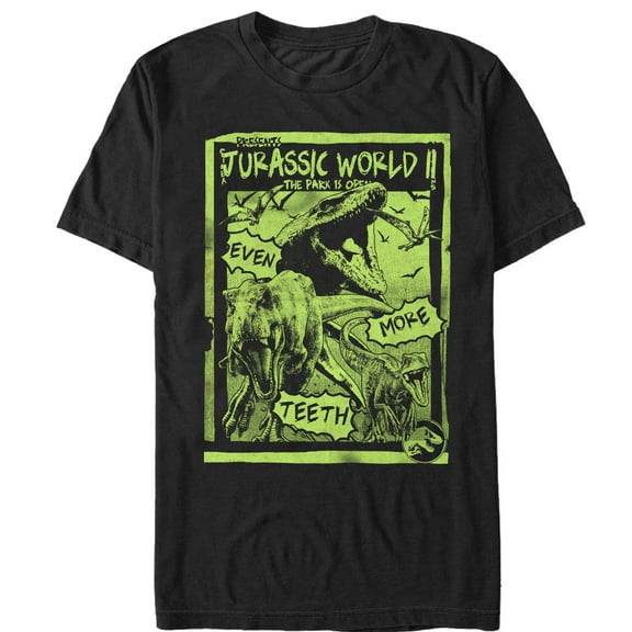 Men's Jurassic World: Fallen Kingdom More Teeth Poster  Graphic Tee Black X Large