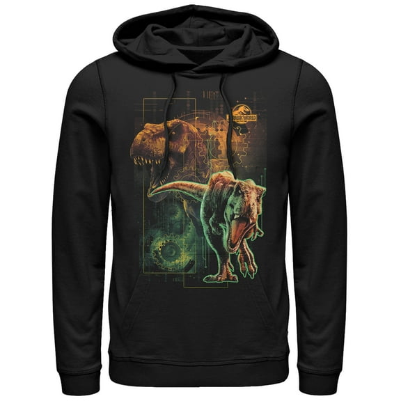 Men's Jurassic World: Fallen Kingdom New Predator Dinosaur  Pull Over Hoodie Black 2X Large