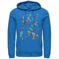 thumbnail image 1 of Men's Jurassic World: Fallen Kingdom Rainbow Dinosaurs Pull Over Hoodie Royal Blue 3X Large, 1 of 3
