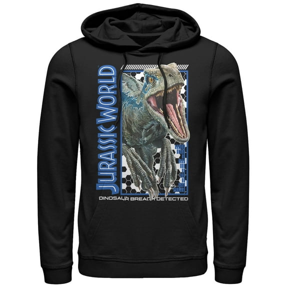 Men's Jurassic World: Fallen Kingdom Raptor Breach  Pull Over Hoodie Black Medium