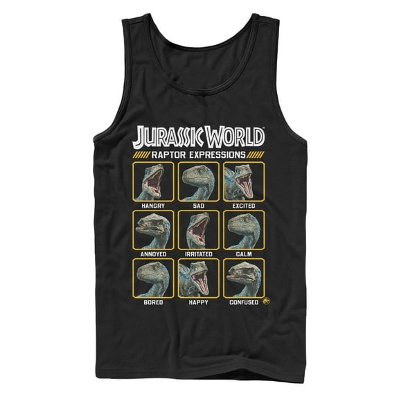 Men's Jurassic World: Fallen Kingdom Raptor Expressions  Tank Top Black 2X Large