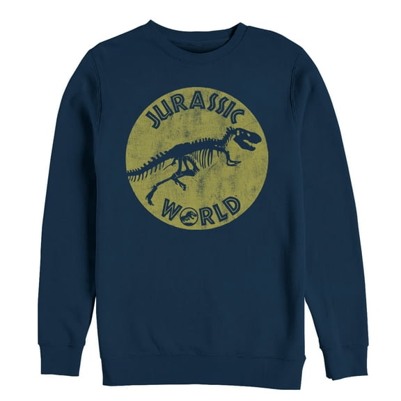 Men's Jurassic World: Fallen Kingdom Retro Fossil  Sweatshirt Navy Blue 2X Large
