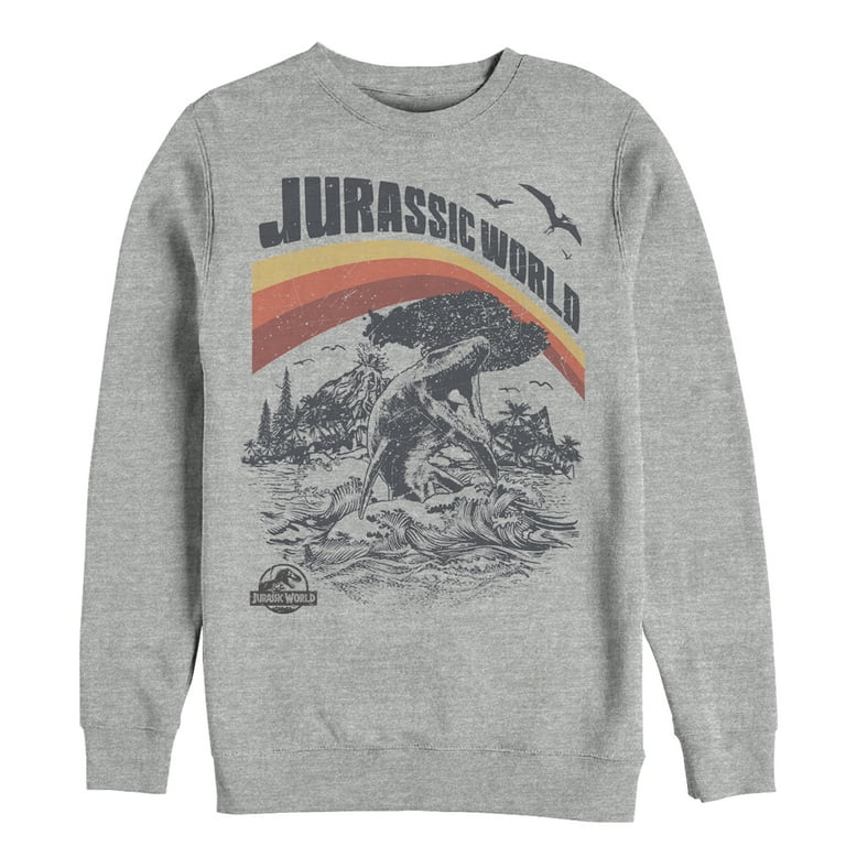 Men\'s Jurassic World: Fallen Kingdom Sea Large Retro Heather Dino 2X Sweatshirt Athletic