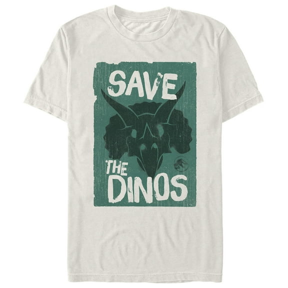 Men's Jurassic World: Fallen Kingdom Save the Dinos Cartoon  Graphic Tee Cream 2X Large