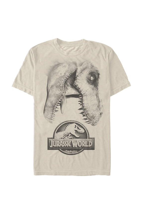Men's Jurassic World: Fallen Kingdom T. Rex Bite Graphic Tee Cream Small