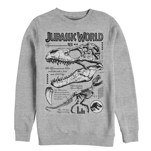Men's Jurassic World: Fallen Kingdom T. Rex Details Sweatshirt Athletic Heather Medium