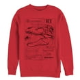 thumbnail image 1 of Men's Jurassic World: Fallen Kingdom T. Rex Schematics Sweatshirt Red Small, 1 of 3