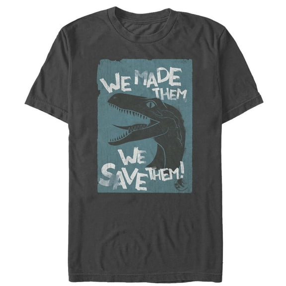 Men's Jurassic World: Fallen Kingdom We Save Them  Graphic Tee Charcoal Large