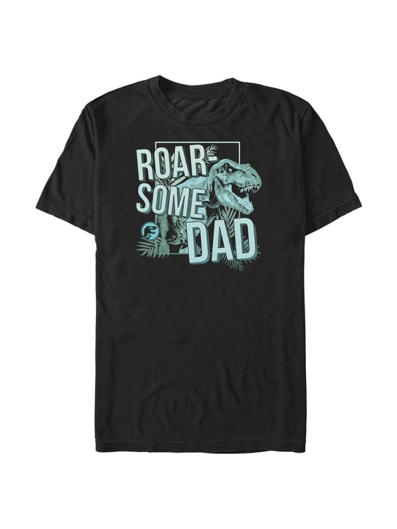 Men's Jurassic World Father's Day Roar-Some Dad Graphic Tee Black 2X Large