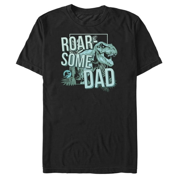 Men's Jurassic World Father's Day Roar-Some Dad  Graphic Tee Black Large