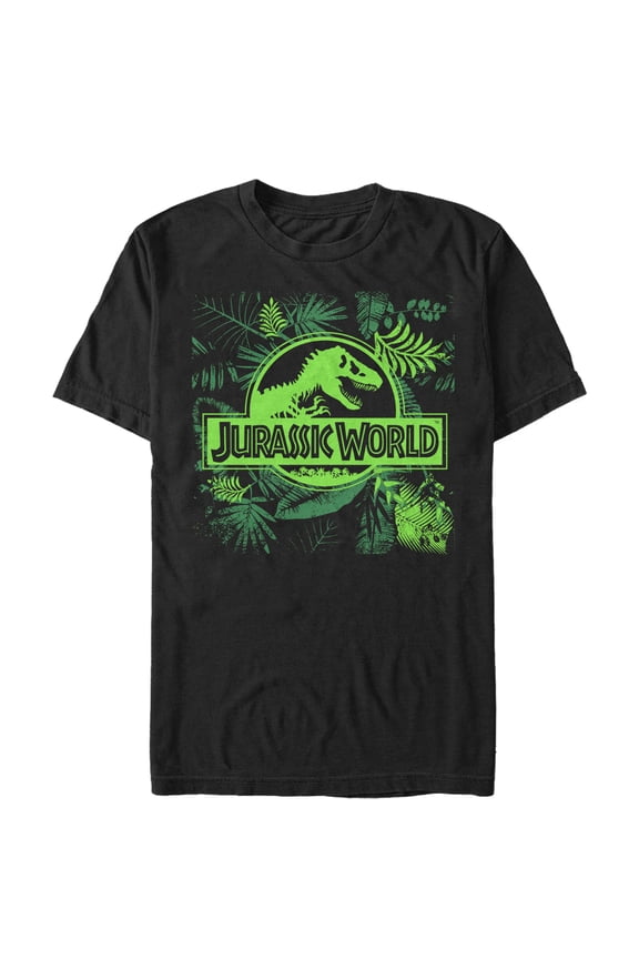Men's Jurassic World Fern Leaf Logo Graphic Tee Black 3X Large