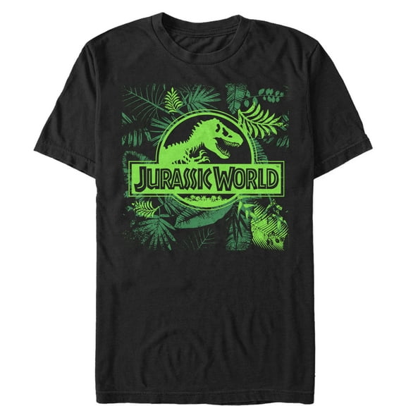 Men's Jurassic World Fern Leaf Logo  Graphic Tee Black X Large