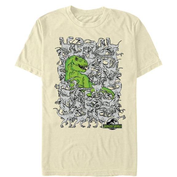 Men's Jurassic World Hidden T. Rex  Graphic Tee Cream Small