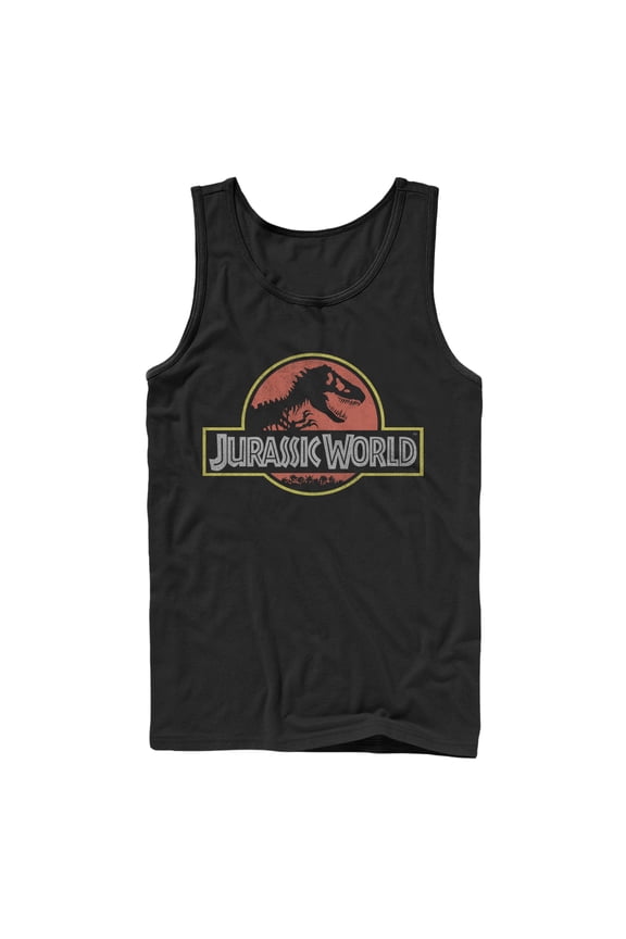 Men's Jurassic World Iconic Logo Tank Top Black Small