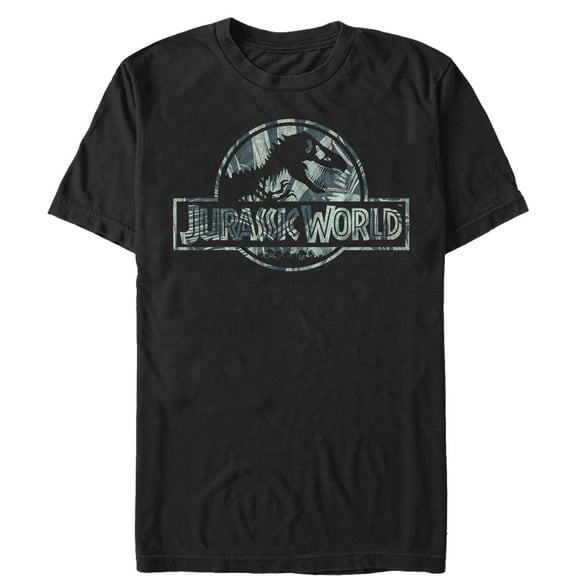 Men's Jurassic World Jurassic Worldscale Tropical T. Rex Logo  Graphic Tee Black Small