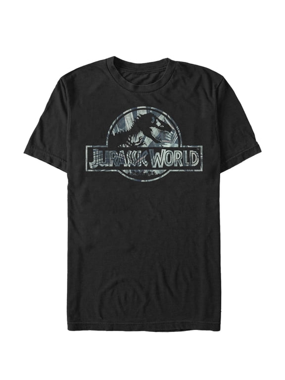 Men's Jurassic World Jurassic Worldscale Tropical T. Rex Logo Graphic Tee Black Small
