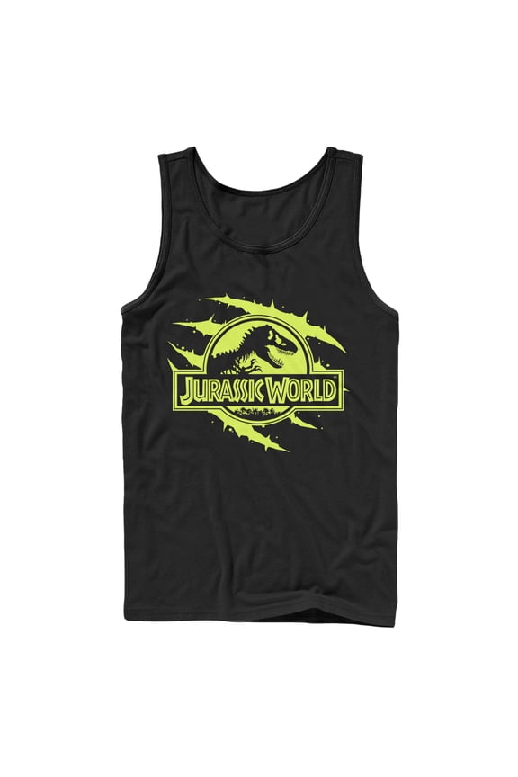Men's Jurassic World Logo Claw Marks Tank Top Black Medium
