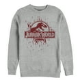 thumbnail image 1 of Men's Jurassic World Logo Glitch Code Sweatshirt Athletic Heather Medium, 1 of 3