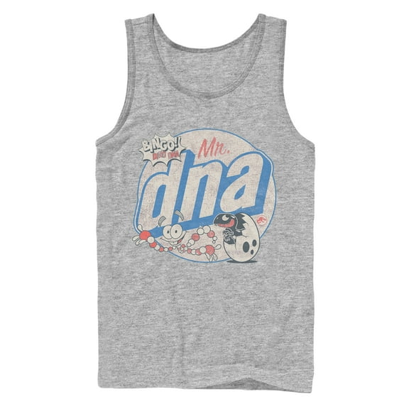 Men's Jurassic World Mr. DNA Cartoon  Tank Top Athletic Heather Large