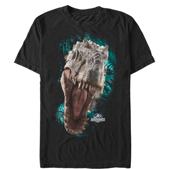 Men's Jurassic World Red-Eyed Monster Graphic Tee Black Large