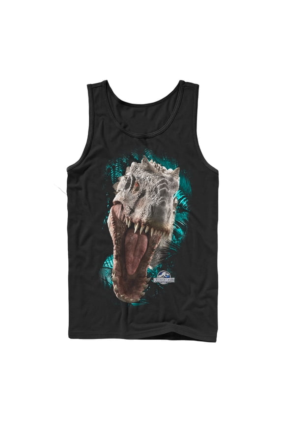 Men's Jurassic World Red-Eyed Monster Tank Top Black Medium