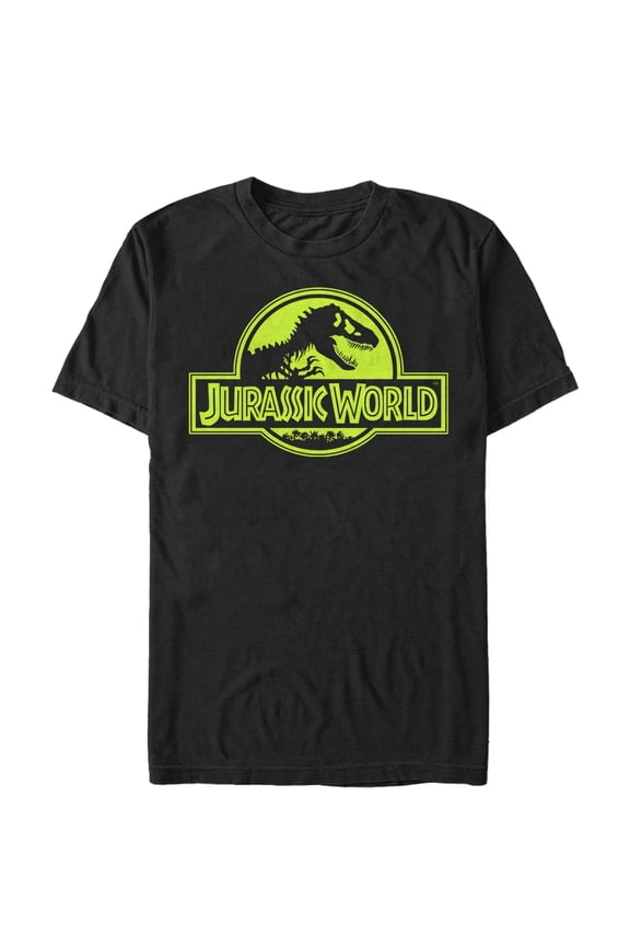 Men's Jurassic World Retro T. Rex Logo  Graphic Tee Black Small