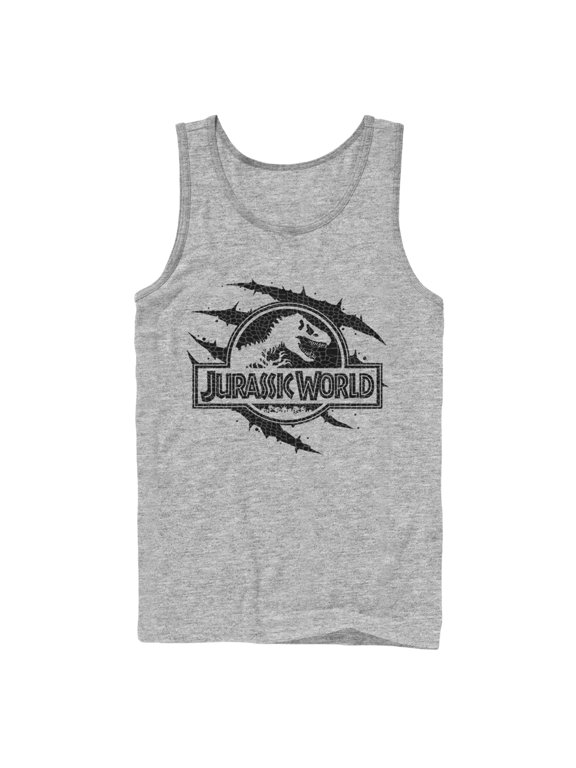Men's Jurassic World Scale Logo Claw Marks Tank Top Athletic Heather 2X Large