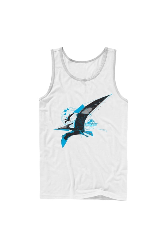 Men's Jurassic World Soaring Pteranodon Tank Top White Medium
