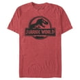 thumbnail image 1 of Men's Jurassic World Spray Paint Print Logo  Graphic Tee Red Heather Small, 1 of 4