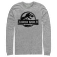thumbnail image 1 of Men's Jurassic World Spray Paint Print Logo Long Sleeve Shirt Athletic Heather X Large, 1 of 3