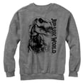 thumbnail image 1 of Men's Jurassic World T. Rex Carnivore Sweatshirt Athletic Heather Large, 1 of 3
