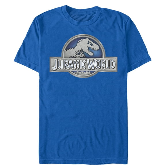 Men's Jurassic World T. Rex Logo Graphic Tee Royal Blue Small