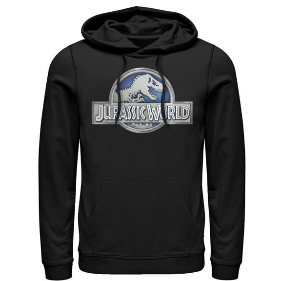 Men's Jurassic World T. Rex Logo  Pull Over Hoodie Black Small