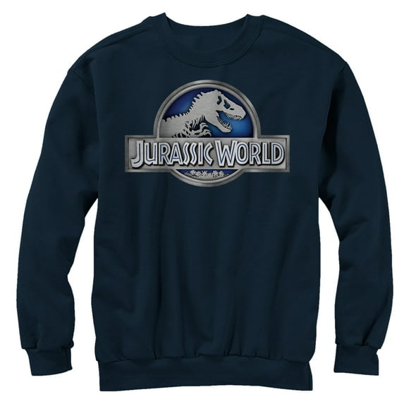 Men's Jurassic World T. Rex Logo Sweatshirt Navy Blue Medium