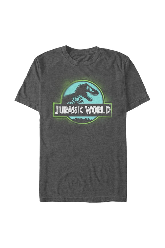 Men's Jurassic World T. Rex Spray Paint Logo Graphic Tee Charcoal Heather X Large