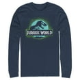thumbnail image 1 of Men's Jurassic World T. Rex Spray Paint Logo  Long Sleeve Shirt Navy Blue Small, 1 of 3