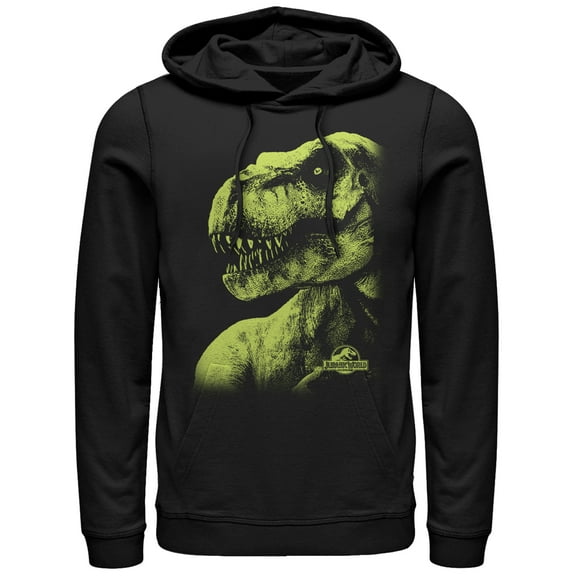 Men's Jurassic World Tyrannosaurus Rex Teeth Pull Over Hoodie Black Small