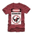 thumbnail image 1 of Men's Jurassic World Warning Electrified Fence  Graphic Tee Red Heather Small, 1 of 4