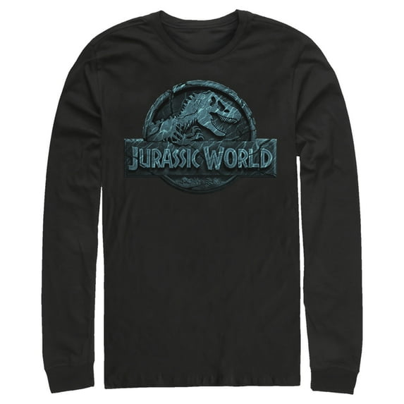 Men's Jurassic World Water Ripple Logo Long Sleeve Shirt Black Small