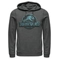 thumbnail image 1 of Men's Jurassic World Water Ripple Logo  Pull Over Hoodie Charcoal Heather Small, 1 of 3