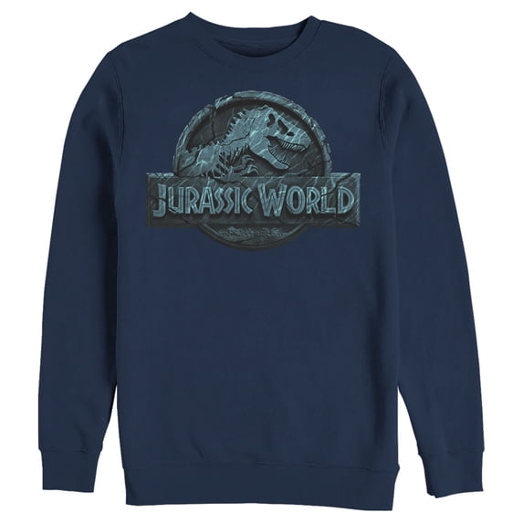 Men's Jurassic World Water Ripple Logo Sweatshirt Navy Blue 2X Large