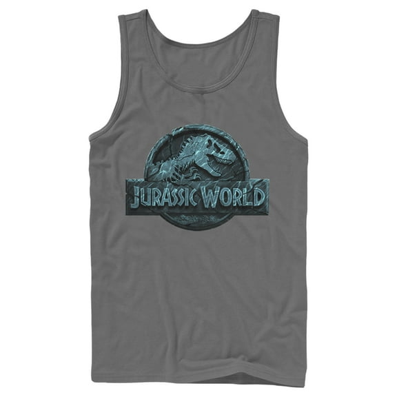 Men's Jurassic World Water Ripple Logo Tank Top Charcoal 2X Large
