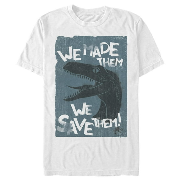 Men's Jurassic World We Made Them We Save Them  Graphic Tee White Medium