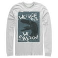 thumbnail image 1 of Men's Jurassic World We Made Them We Save Them  Long Sleeve Shirt White Small, 1 of 3