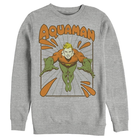 Men's Justice League Aquaman Vintage Sweatshirt Athletic Heather Small