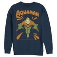 thumbnail image 1 of Men's Justice League Aquaman Vintage Sweatshirt Navy Blue Large, 1 of 3