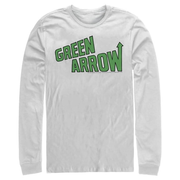Men's Justice League Arrow Logo  Long Sleeve Shirt White 2X Large