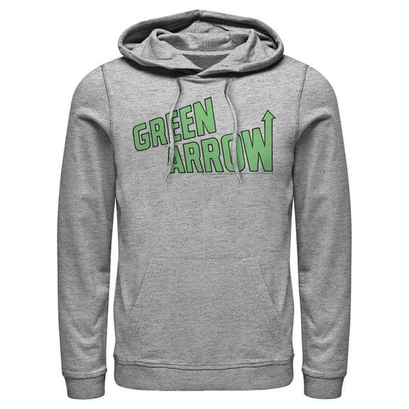 Men's Justice League Arrow Logo Pull Over Hoodie Athletic Heather Medium
