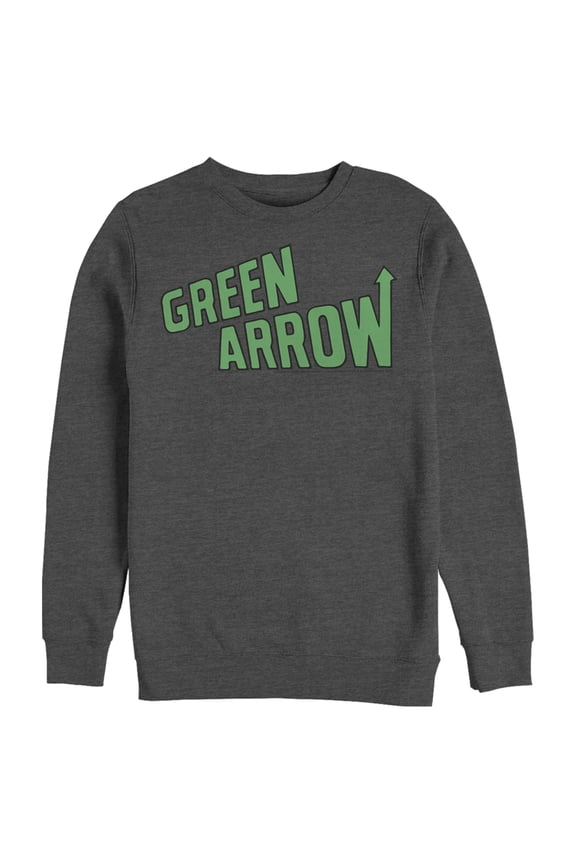 Men's Justice League Arrow Logo Sweatshirt Charcoal Heather Medium